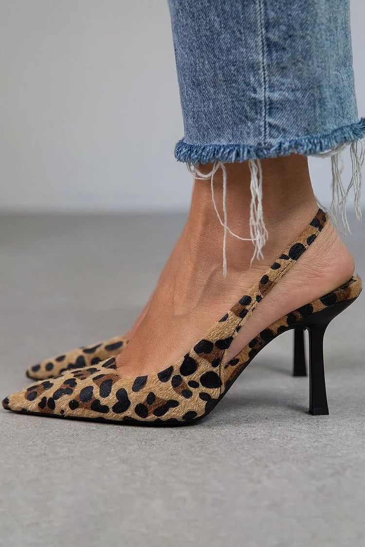 Maria™ | Pointed Toe Leopard Print Stiletto Heels