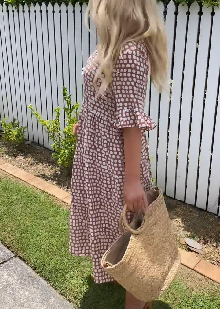 Angela - Short-sleeved Midi Dress