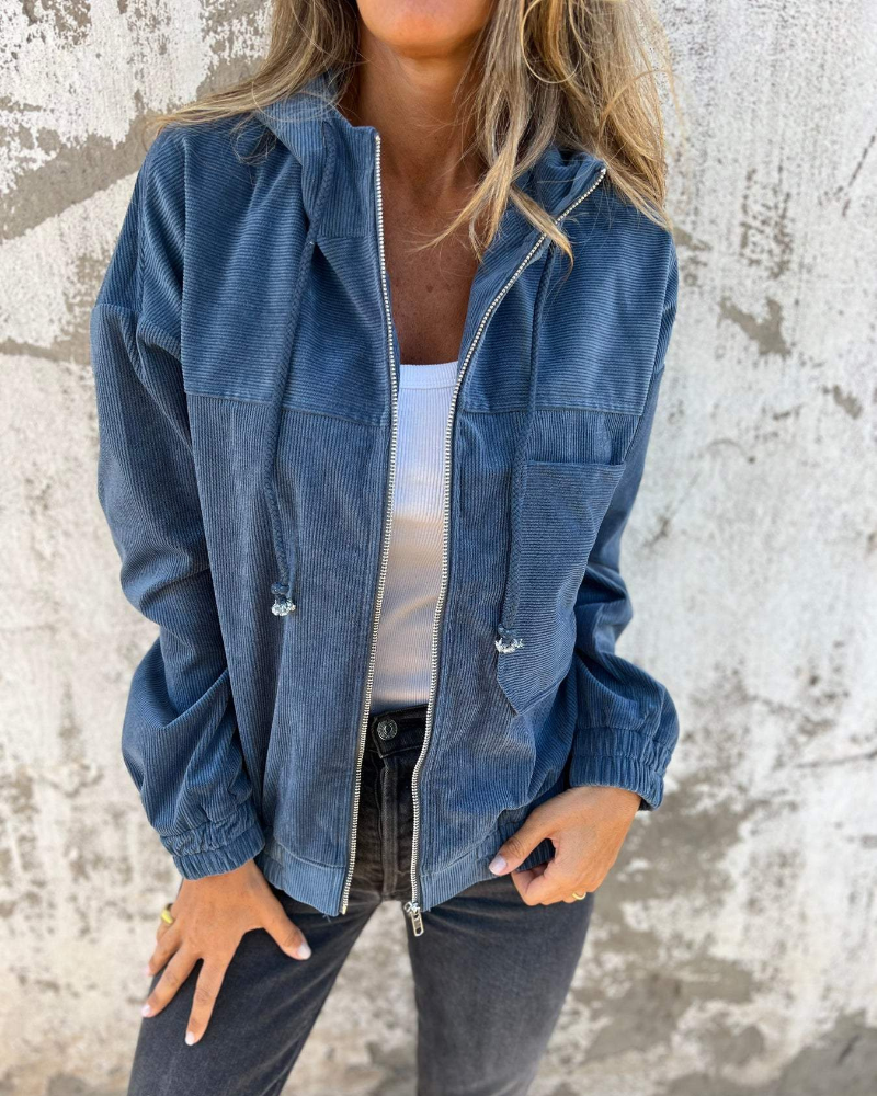 Candice™ | Corduroy Hooded Jacket with Zipper