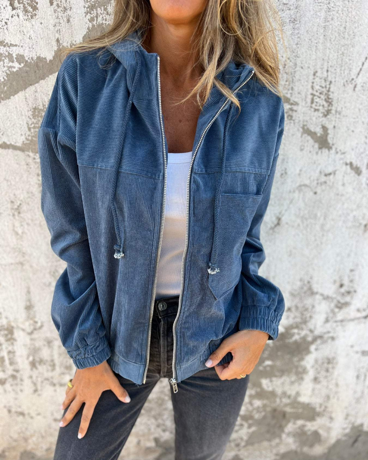 Candice™ | Corduroy Hooded Jacket with Zipper