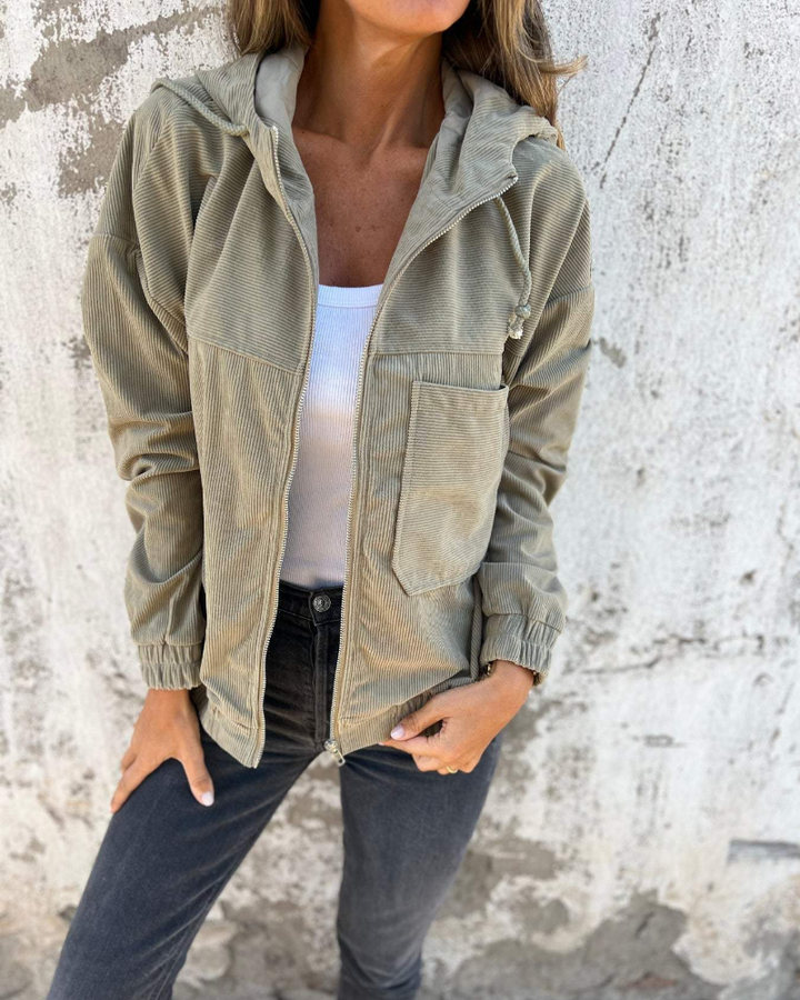 Candice™ | Corduroy Hooded Jacket with Zipper