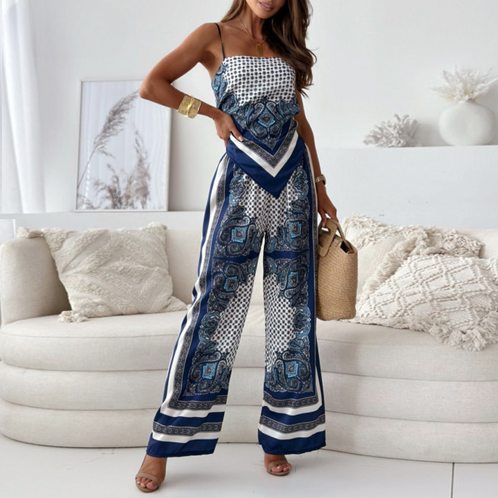 Elisa - Backless Top and Trousers Set
