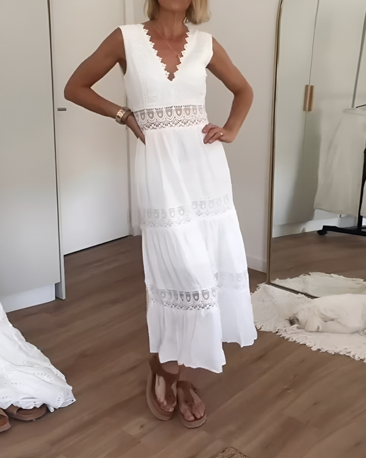 Caroline - Lace Tank Top Dress With Neckline