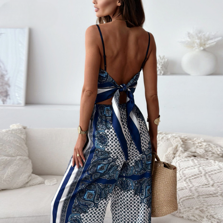 Elisa - Backless Top and Trousers Set