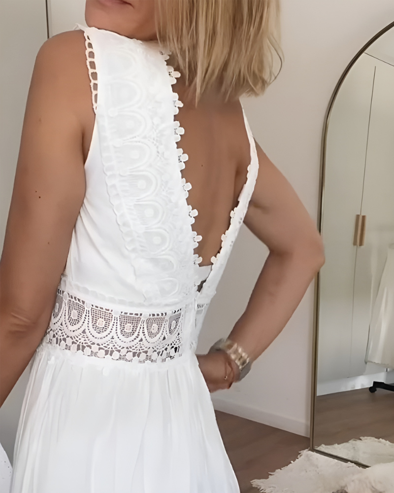 Caroline - Lace Tank Top Dress With Neckline