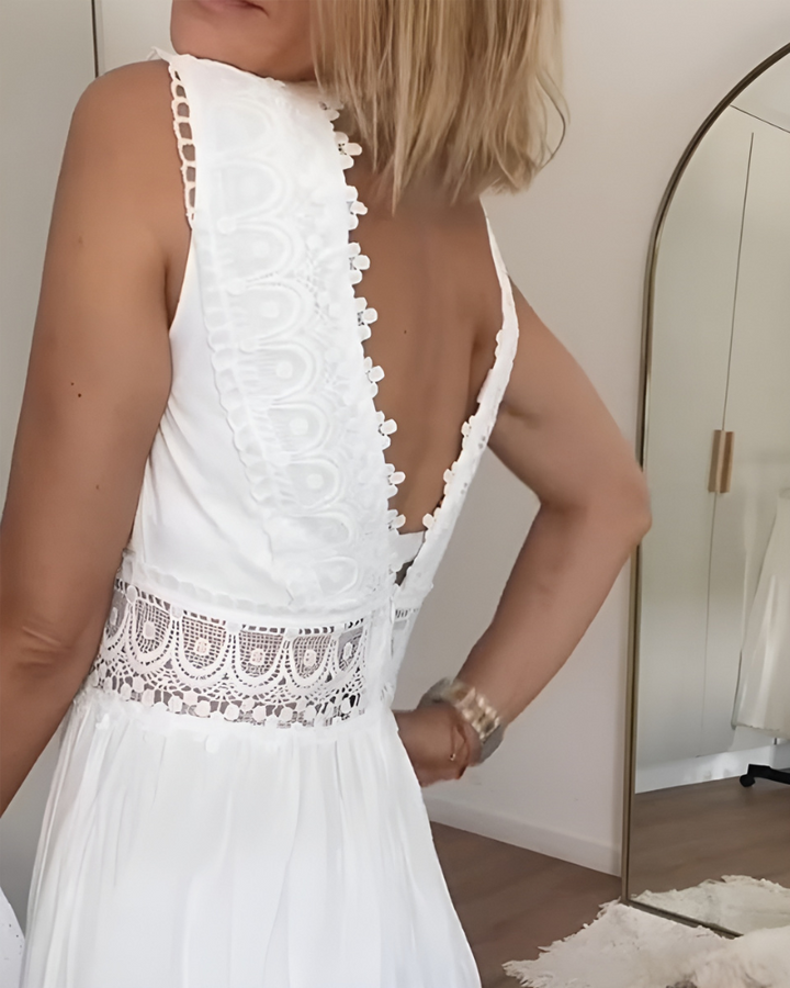 Caroline - Lace Tank Top Dress With Neckline
