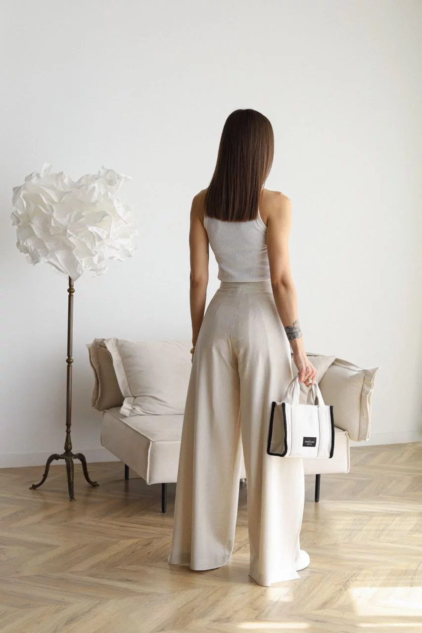 Claire - Rosetta Wide Linen Trousers