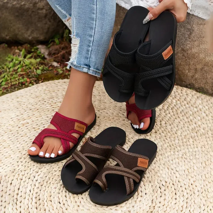 Clara - Sliding Sandals Made from Perforated Mesh