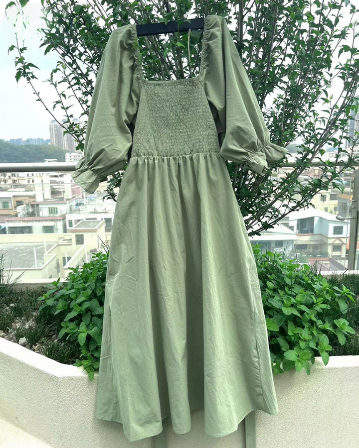 Odelia French Dress with Ruffled Sleeves