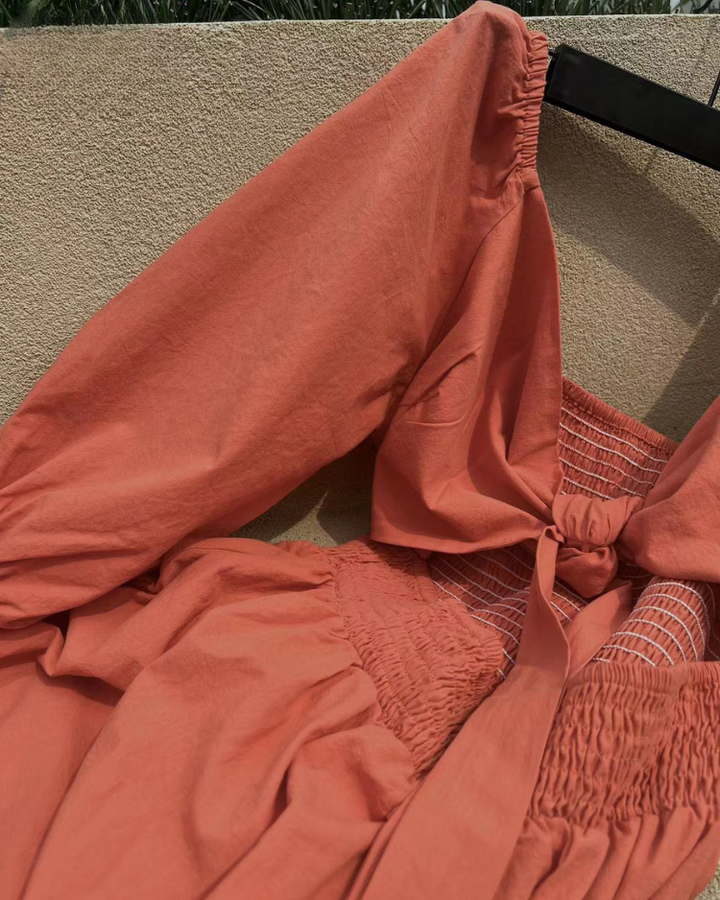 Odelia French Dress with Ruffled Sleeves