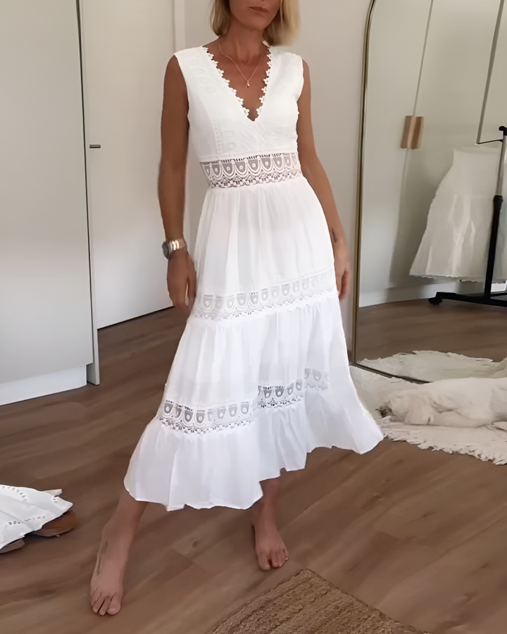 Caroline - Lace Tank Top Dress With Neckline