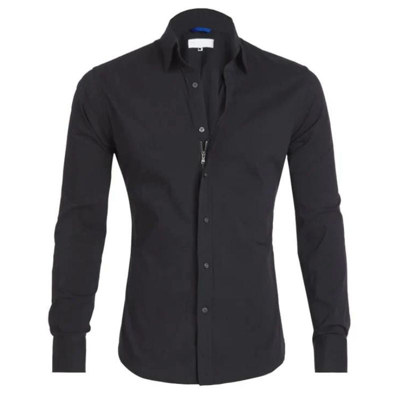 Frank - Wrinkle-free Shirt with Zipper
