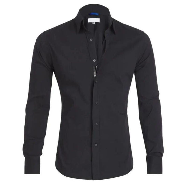 Frank - Wrinkle-free Shirt with Zipper