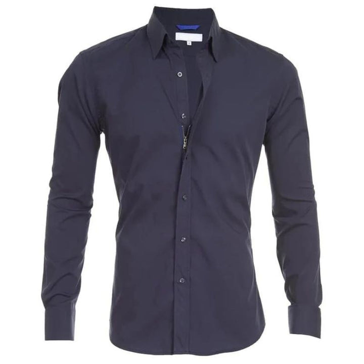 Frank - Wrinkle-free Shirt with Zipper