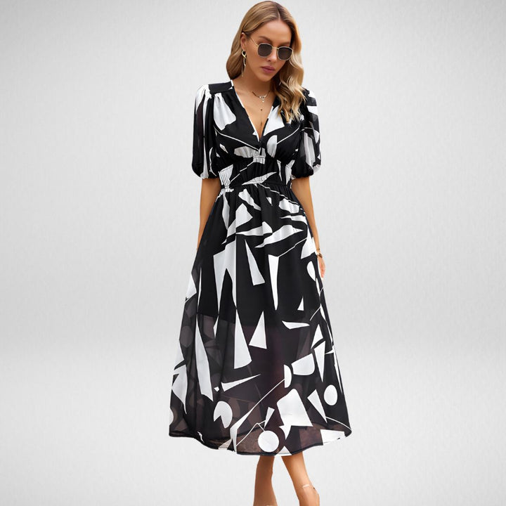 Hannah - Charming Dress with V-neckline