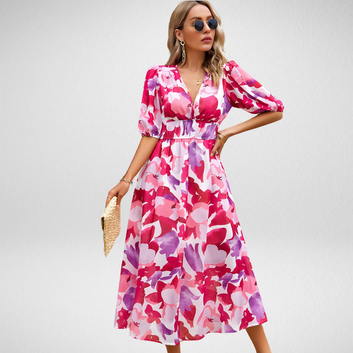 Hannah - Charming Dress with V-neckline