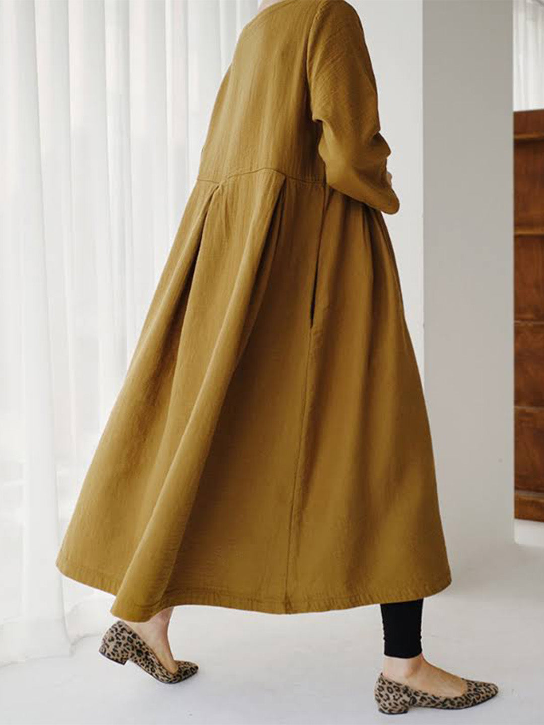 Jane - Loose Linen Dress with Side Pockets