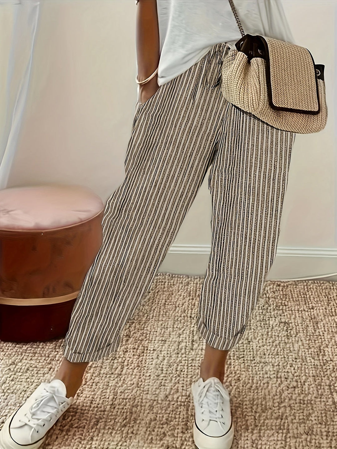 Lorna - Striped Summer Trousers